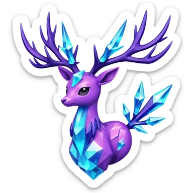 Pokemon legendary purple and cian crystal xerneas sticker