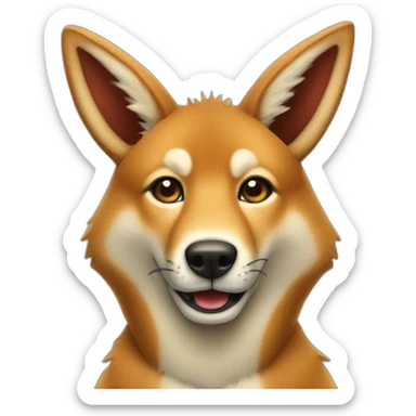 A dingo dressed as Rudolph the red-nosed reindeer sticker