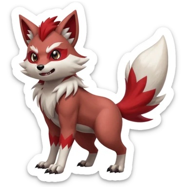 Lycanroc-Zangoose-Zoroark-Furret-fusion sticker