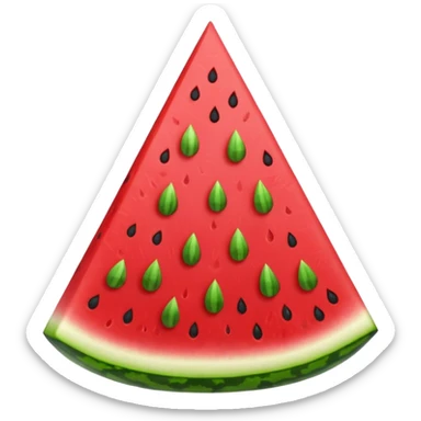 Cartoon Watermelon triangle one slice small sweet  sticker