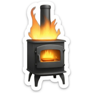 Glowing wood stove sticker