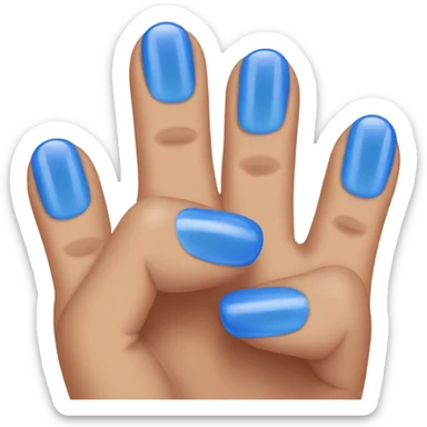 pretty blue acrylic nails 5 fingers sticker