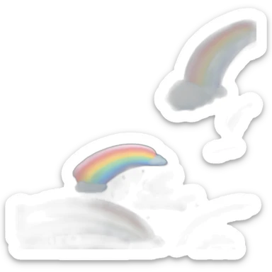 Aesthetic rainbow and star and sky sticker