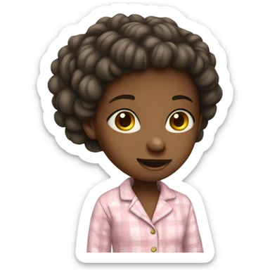 girl standing wearing pajamas  sticker