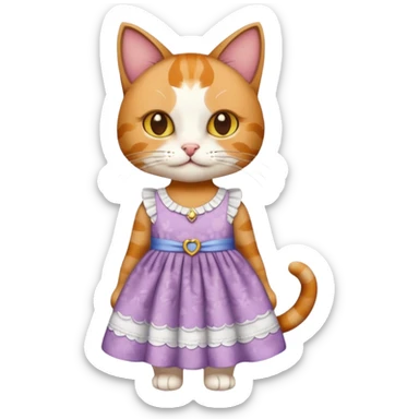Cat wearing a dress sticker