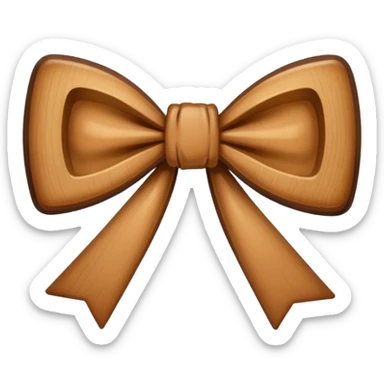 a bow with tan and brown sticker