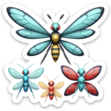 Vikavolt-Beedrill-Butterfree-Genesect-Deoxys-Pokémon, full body sticker
