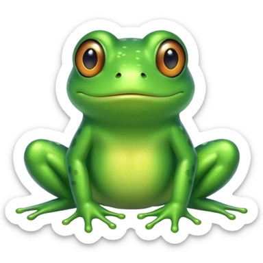 Glitter Green Frog cute sticker