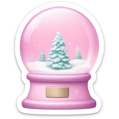 Pastel pink snow globe sticker