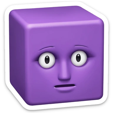 purple person no face cube face japan sticker