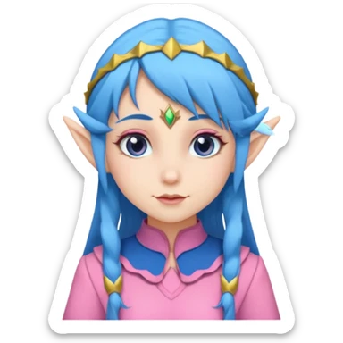 scouts girl elf in pink uniform and blue hair sticker