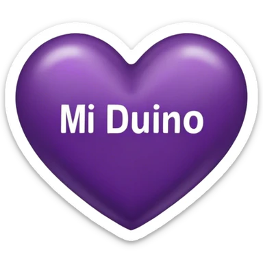 Dark purple heart with the words mi Dueño in the center  sticker