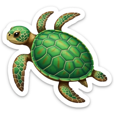 Sea turtle at the beach sticker