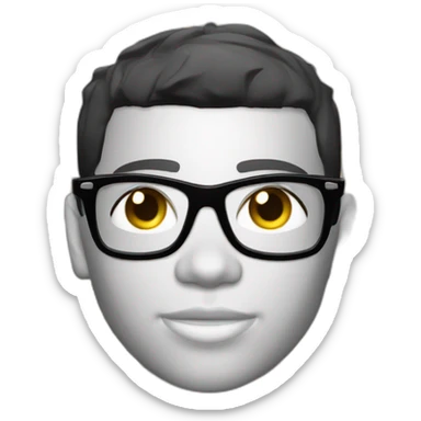 y2k face black bratz boy, sparkles, glasses  sticker