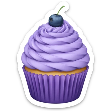  lavender cupcake with blueberry  sticker