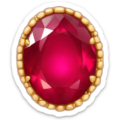 Red ruby with gold frame sticker
