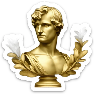 Laurel wreath napoleon golden statue sticker