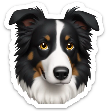 Un border collie blanco con las manchas negras sticker