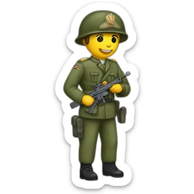 Militaire avec sa main sur sa tempe sticker