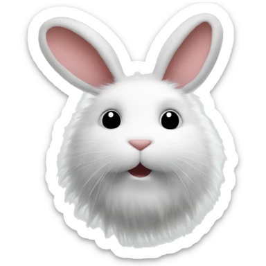 A rabbit fluffy tail forming a circular shape sticker