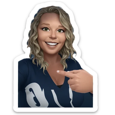 smiling girl with blonde hair sticker