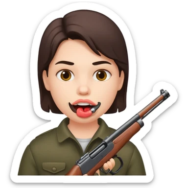 Shotgun in mout sticker