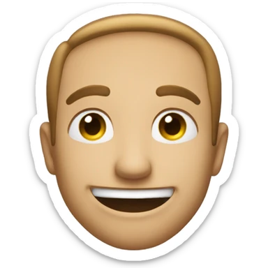 the man smirks and points to the sky sticker