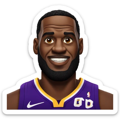 Lebron James in a laker jersey sticker