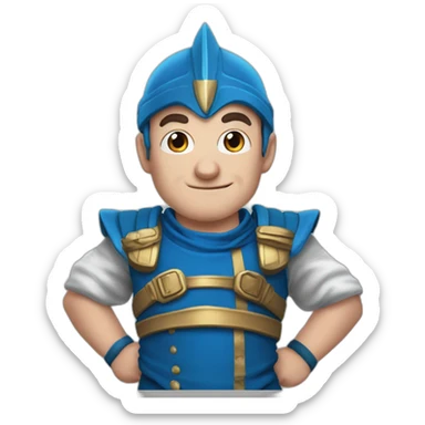 sportacus as a dwarf from dungeons and dragons sticker