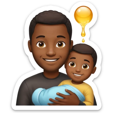 do an emoji of a black guy with baby oil sticker