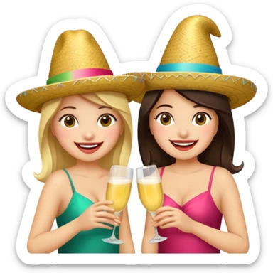 Dos chicas de fiesta  sticker