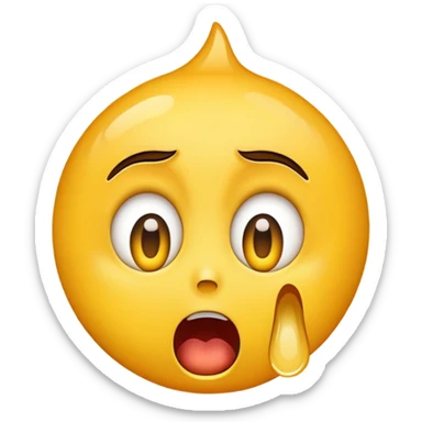 Emoji screaming with wide eyes, and tears sticker