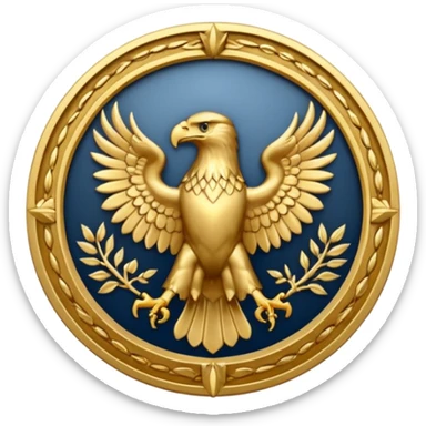 Bicephalous Eagle crest / brosch in a cirkel sticker