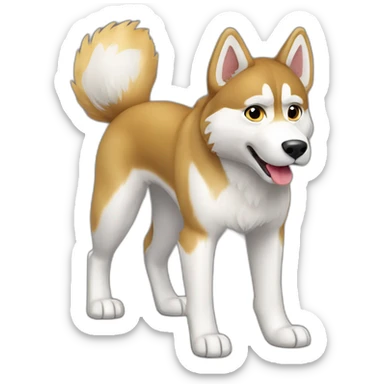 husky, belgian malignoise, golden fur, 3/4 view sticker