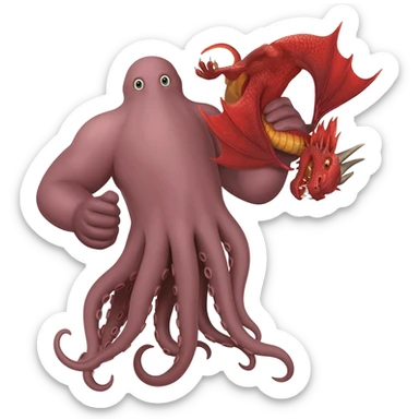 Squid HOLDING draco sticker