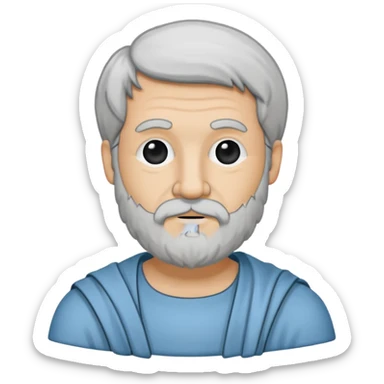 Aristotle drawing as a black outline icon, no fill, hand-drawn look sticker