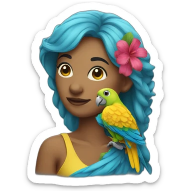 Parrot woman sticker