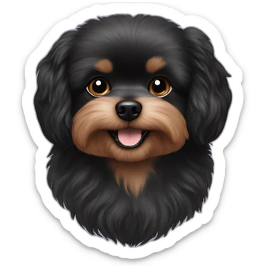 Black Pomeranian poodle sticker