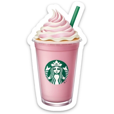 
Una bebida rosa de Starbucks  con nata sticker