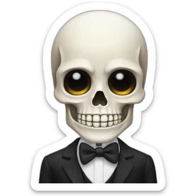 skeleton in à black suit sticker