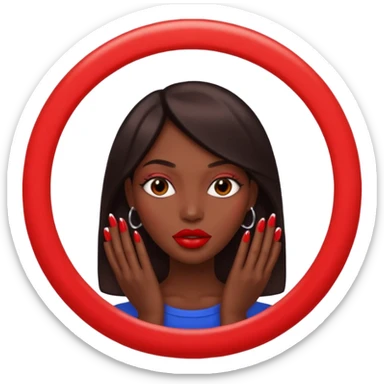 Big lips long nails bestie circle head sticker