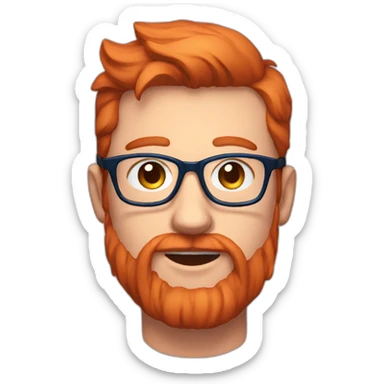 twitch gamer streamer, long face, ginger, blue glasses sticker