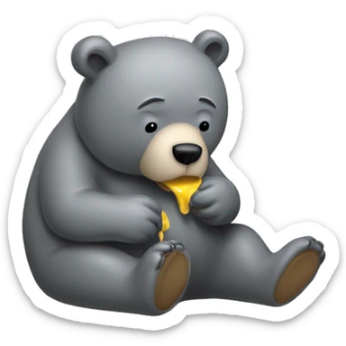 realistic-grey-bear-is-vomiting sticker