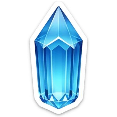 Long blue glowing crystal flat at the bottom sticker