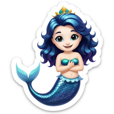 panda mermaid sticker