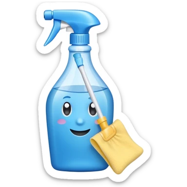 cleaning product and rag sticker