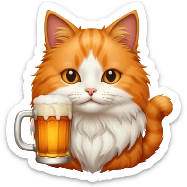 Gato tomando servesa sticker