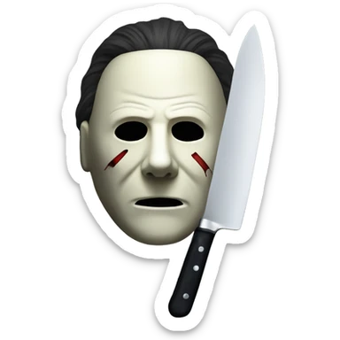 Michael Myers mask in knife sticker