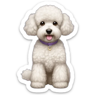 Poodle and Bichon Frise mix dark fur not white sticker