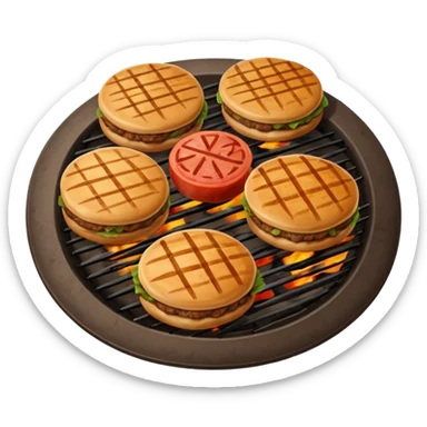 a plate of meat patties sticker